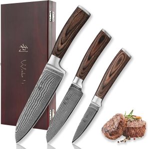 Wakoli Damascus Kitchen Knife Set