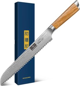 HOSHANHO 8-Inch Damascus Bread Knife