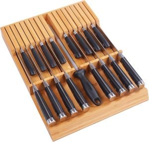 Utoplike Bamboo In-Drawer Knife Block