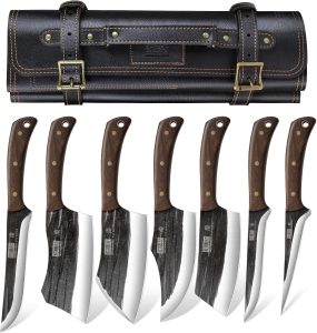 HOSHANHO Hand Forged Butcher Chef Knife Set