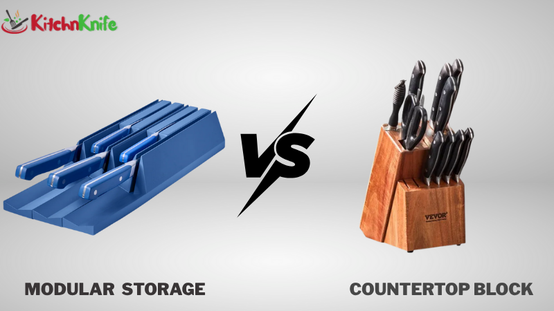 Modular storage vs Countertop block