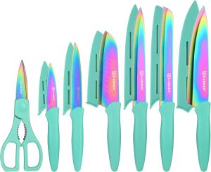 KATISUN 13-Piece Rainbow Titanium Knife Set Review