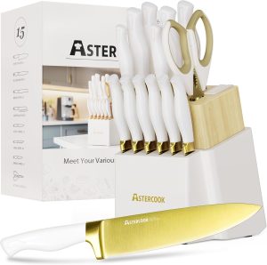 Astercook 15-Piece Gold Titanium Knife Set Review