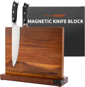 BROOKLYN CUTLERY Acacia Wood Magnetic Knife Holder