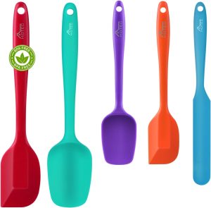 HOTEC 5-Piece Heat Resistant Silicone Spatula Set