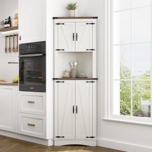 Chartustriable 68" Tall Farmhouse Corner Cabinet