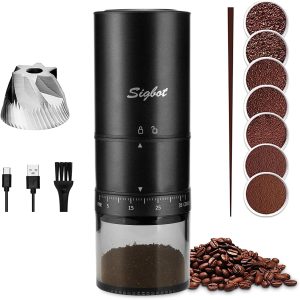 SIGBOT Portable Electric Coffee Grinder (Black)