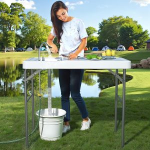 IWDOO 42.5" Fish Cleaning Table with Sink