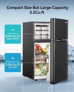 EUHOMY 3.2 Cu.Ft. Mini Fridge with Freezer