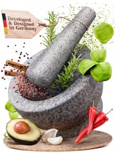ChefSofi Unpolished Gray Mortar and Pestle
