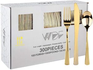 WDF Gold Plastic Silverware Set