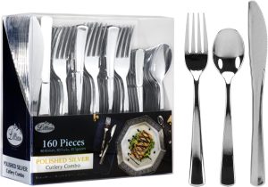 Lillian Tablesettings Silver Plastic Cutlery
