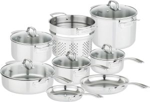 Viking 3-Ply 13-Piece Stainless Steel Cookware Set