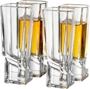 JoyJolt Carre Square Shot Glasses (4 Pack)