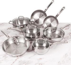 BergHOFF Belly Shape 12Pc Cookware Set with Glass Lids