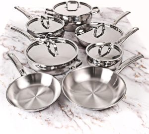 BergHOFF Belly Shape 12Pc Cookware Set with Metal Lids