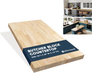 AllForWood Hevea Solid Wood Butcher Block Countertop