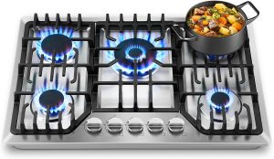 Amzgachfktch 30-Inch Gas Cooktop with 5 SABAF Burners