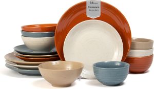 Sango Siterra Painter's Palette 16 Piece Stoneware Dinnerware Set