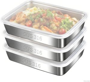 BALSALTA 3 Pcs SUS 316 Stainless Steel Food Storage