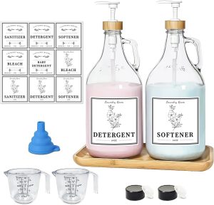 LIKAJON 64oz Glass Laundry Detergent Dispenser