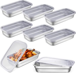 Suttmin 8 Pcs 304 Stainless Steel Hotel Pan Set with Lids