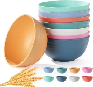Ohola Unbreakable Wheat Straw Cereal Bowls (Set of 8)