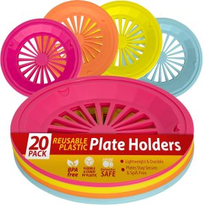 Besti Reusable Plastic Paper Plate Holders 20 Pack