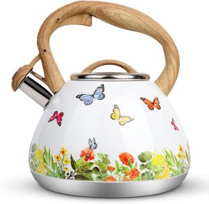 Toptier Whistling Tea Kettle with Butterfly Design