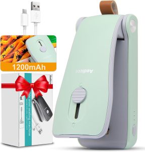 Aedicce Mini Bag Sealer (USB Rechargeable, Green)