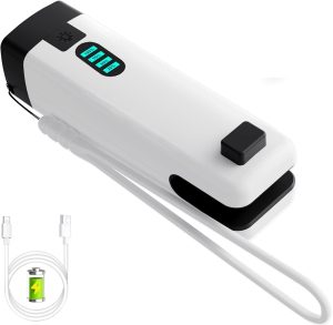 HSLGOVE 3-in-1 Mini Bag Sealer (Rechargeable, Beigewhite)