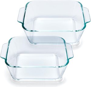 Yomvzake 5 Inch Glass Square Baking Dish 2 Pack