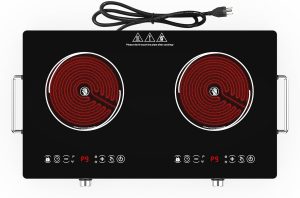 Nafewin 2 Burner Electric Cooktop 110V, 4000W