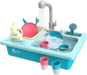 CUTE STONE Color Changing Kitchen Sink Toys With Running Water