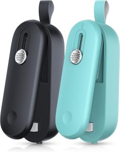 FEPPO 2 Pack Mini Bag Sealer (Black and Green)