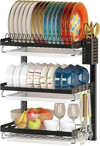 PUSDON 3 Tier Wall Mounted Dish Drying Rack