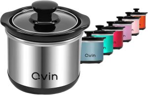 Qvin 0.65qt Mini Slow Cooker with 20oz Stoneware Crock