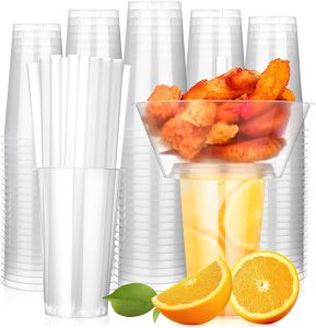 SiliFine 25 Sets 2 in 1 Snack and Drink Cup with Straws