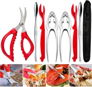 TORINALITAL Crab Leg Crackers and Tools Set (7 Piece)