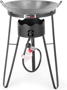 OuterMust Outdoor Cooker with Iron Wok and Electronic Ignition (54,000 BTU)