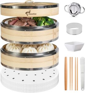 Dasoguy 12-Inch Bamboo Steamer Basket