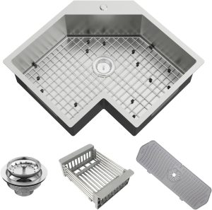 FAUENPEEY 25 Inch Stainless Corner Sink