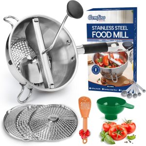 Gemfino Stainless Steel Food Mill with Silicone Handle
