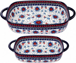 Moqidadii Polish Pottery Style Ceramic Baking Dish Set