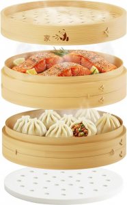 Prime Home Direct 12-Inch Bamboo Steamer Basket