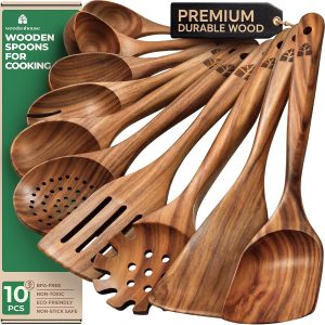 Woodenhouse 10-Piece Teak Wood Utensil Set