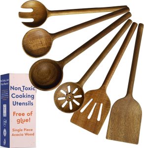 Ziruma 6-Piece Non-Toxic Wooden Utensil Set