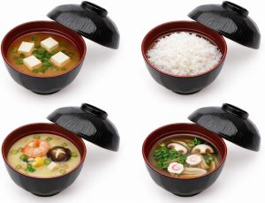 JapanBargain Japanese Miso Soup Bowls with Lids