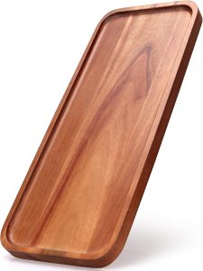 16" x 6.5" Large Wooden Serving Trays Long charcuterie Boards Rectangle Serving Platter for Cookie, Dessert