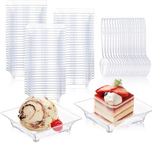 KesaPlan 300-Pack Mini Dessert Plates with Tasting Spoons